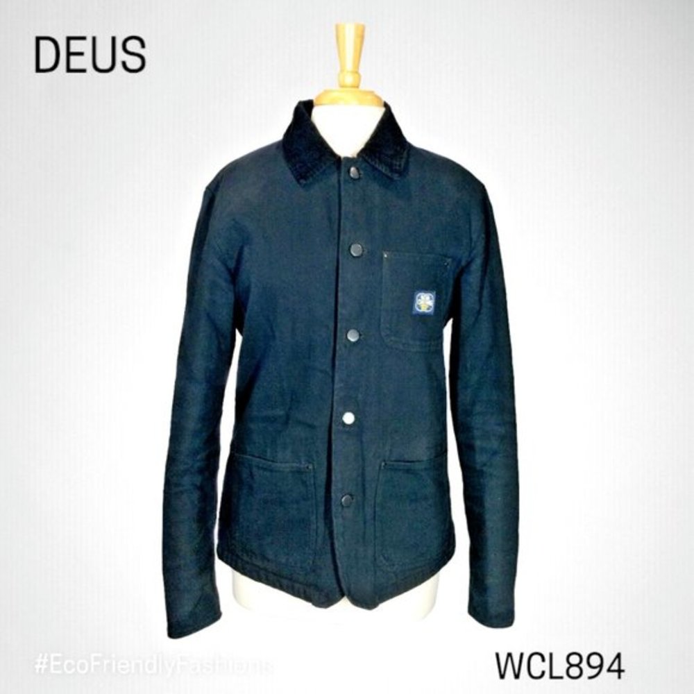 Deus Customs Parts & Service Mens Black Long Sleeve Button Front Jacket Size S